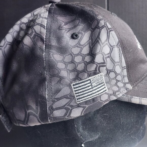 Weatherly's Black Baseball Cap with American Flag Patch - Picture 2 of 6